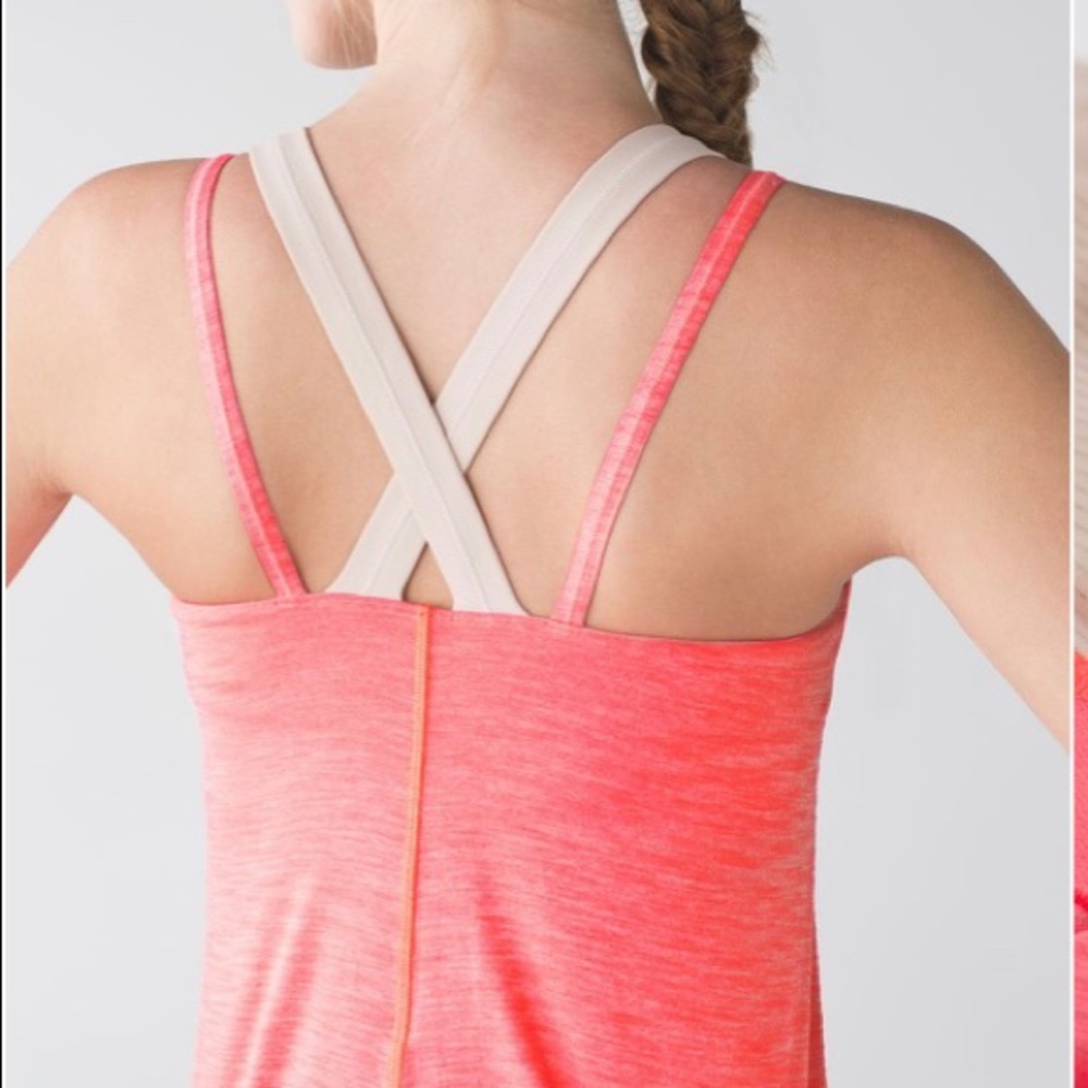 Lululemon Run for Gold Tank, Coral, Naked, Size 4